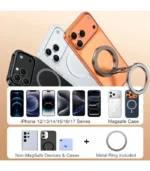 Magnetic Phone Ring Grip for MagSafe Dual-Sided Magnet Cell Phone Grip Stand Finger Ring Holder Compatible with iPhone 17/16/15/14/13 Pro Max Plus, for Mag Car Mounts - Image 3