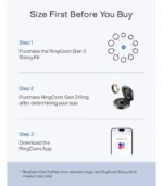 RingConn Gen 3 Smart Ring - Vascular Trends(Size 8, Matte Black) | No App Subscription, Vibration Alerts, Sleep, Fitness & Heart Rate, 14-Day Battery Life, Size Before You Buy - Image 2